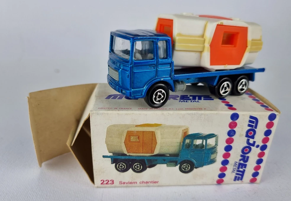 Semi-remorque Saviem Porte-voitures Majorette 1/50 Vert - Jouet Collection Années 80