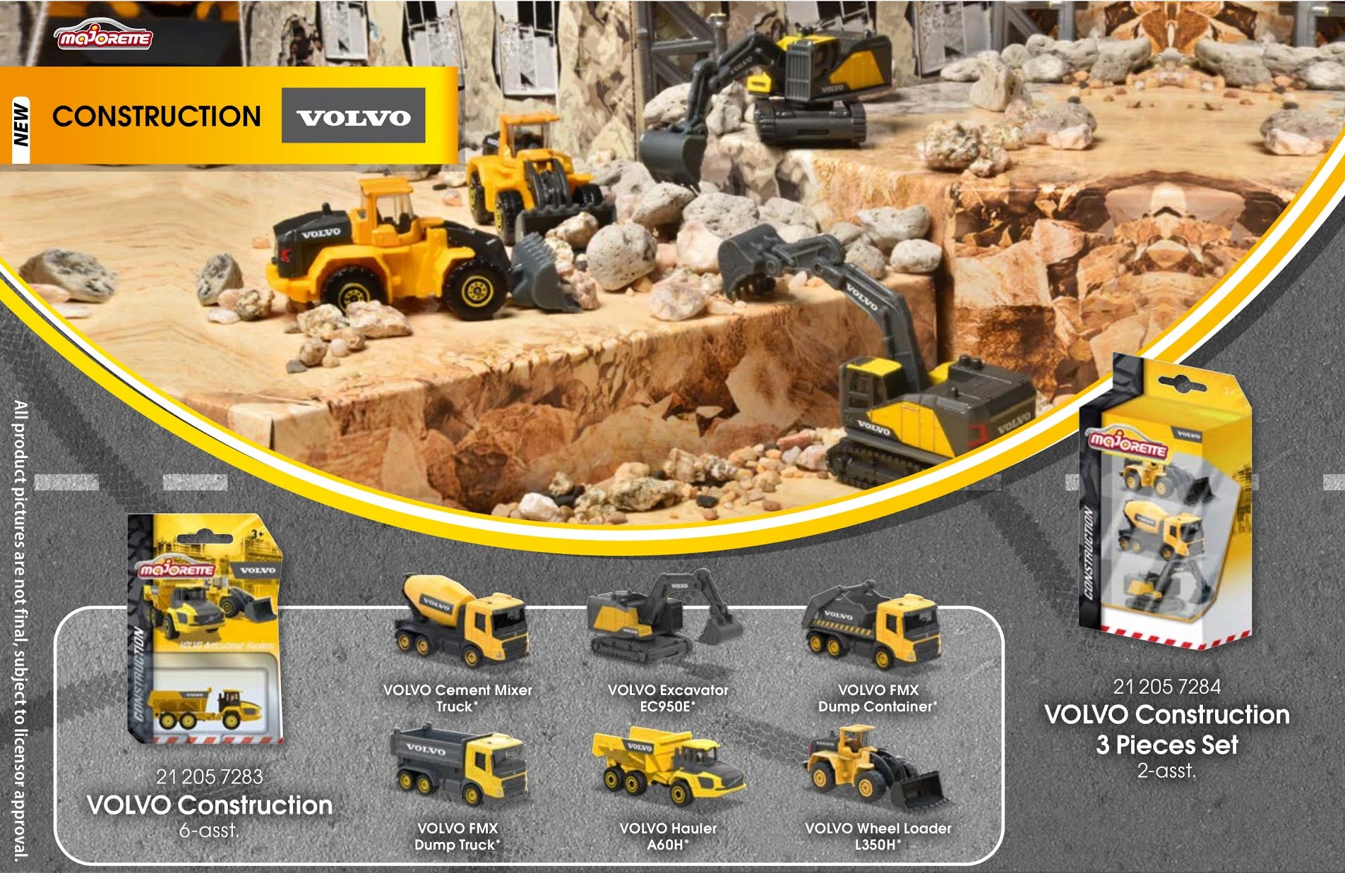 Volvo Construction Series, 6-asst. - CONSTRUCTION - MAJORETTE COLLECTION  PREMIUM - Marques & Produits 