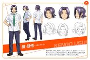 Kengo's full body and facial expressions