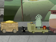 Mrs. Millet in The Pancakes Festival with Buttons 2 and the Toad Fiend