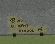 The elementary school's sign in the first episode of the web series