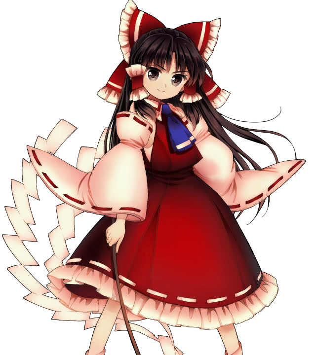 hakurei reimu and benikurage (touhou and 2 more) drawn by psychic_parrot