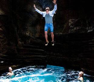 Zac Falling into the moon pool