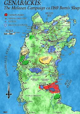 Map Genabackis (Malazan Campaign) Coloured