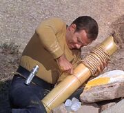 Captain Kirk battles a canonite