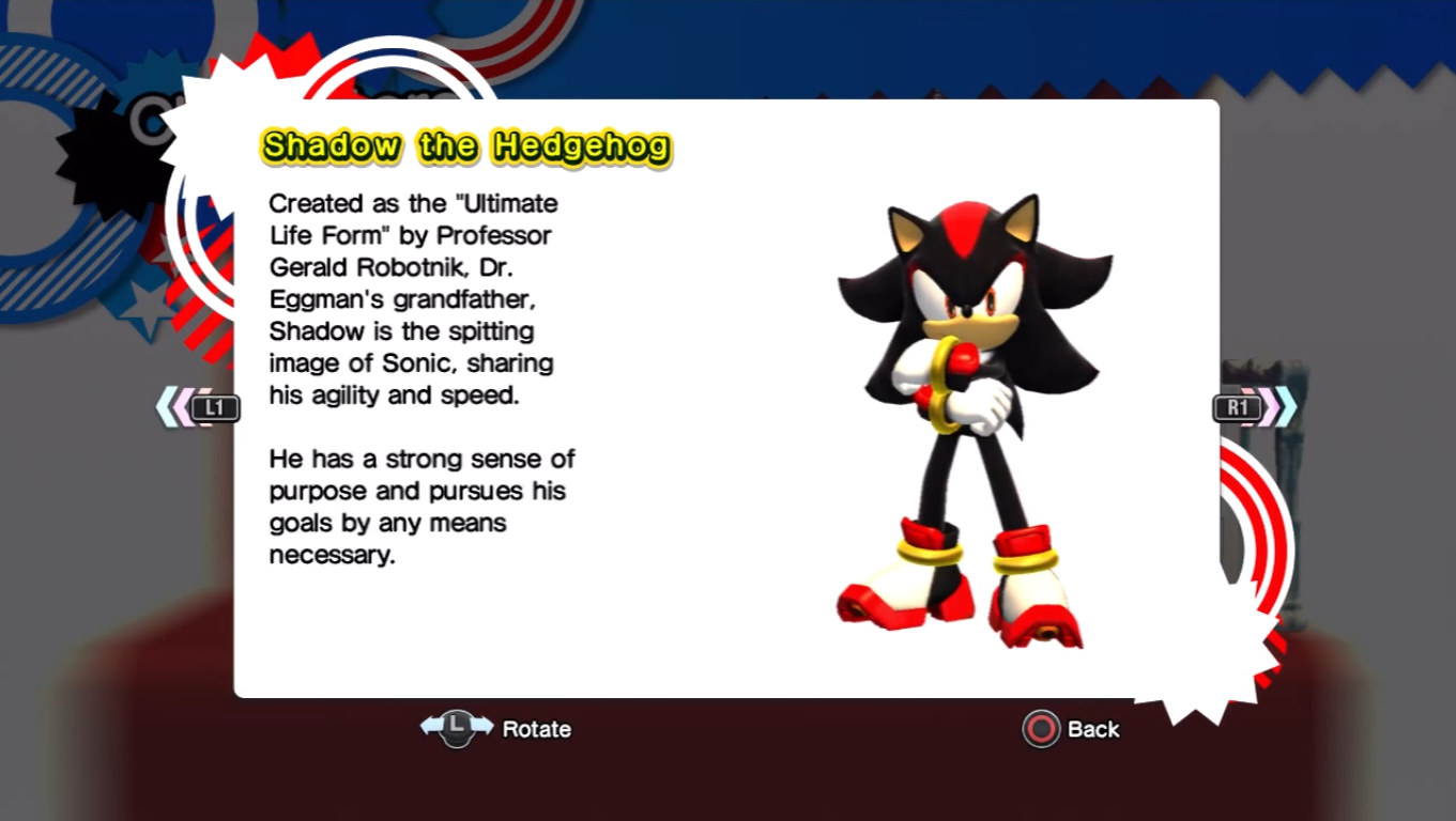 Shadow the Hedgehog (All 16 Types to pick from this time)