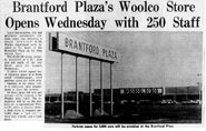 Newspaper article showing the mall on its opening date