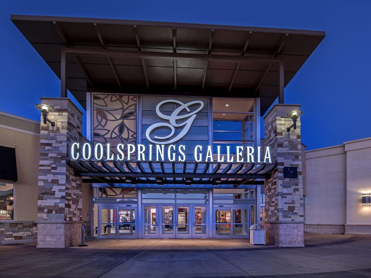 Aerial photo showing the CoolSprings Galleria Mall and surrounding