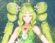 A close-up of the Mana Goddess from the remake