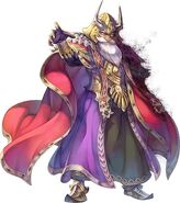 Artwork of Emperor Vandole from the Secret of Mana remake by Masaru Oyamada, based on his original sprite.