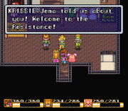 The heroes meeting , the leader of the Resistance, for the first time