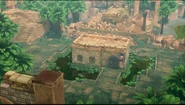 Pedda Ruins TOM.png (1.53 MB) Ruins of Pedda before sleeping at the inn as depicted in the 2020 remake of Trials of Mana