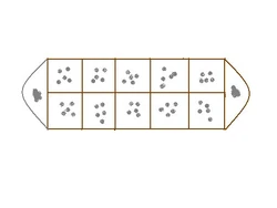 Bàn chơi ô ăn quan đã sẵn sàng cho khai cuộc