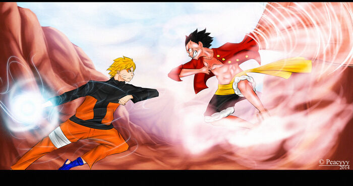 Naruto vs luffy by peacyyy-d7b4qwd