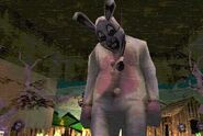 The White Rabbit's hanging corpse in Manhunt 2