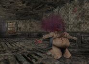 A modified execution with Piggsy being immediately killed by the Chainsaw (which plays the death animation meant for Starkweather)