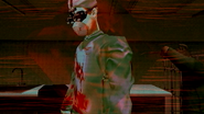 Easter egg in the first trailer for Manhunt 2. This frame can be only seen if the video is slowed.