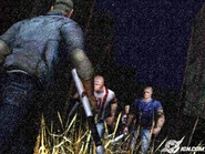 Cash facing 2 Skinz members.