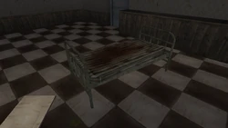 The bed where Cash wakes up after his "execution".