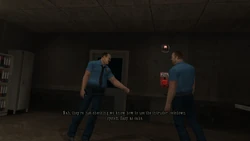 Security Guards talking.