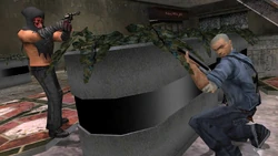 Cash fighting against The Innocentz at the Carcer City Mall.