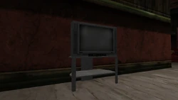 The TV used to play the tape.
