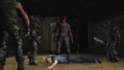 TheWardogs-MH-PreRenderedCutscene-DividedTheyFall.png (894 KB) Ramirez and the Wardogs preparing to hunt Cash during Divided They Fall.