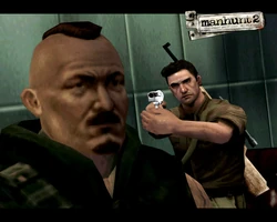 Leo turning into a soldier with a Heavy Handgun.