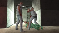 The Asylum Staff members during the hospital riot.