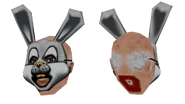 The cutscene head, closeup.