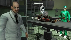 Doctor Pickman and a Project Scientist in the veterinary lab.