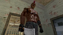 Fug guarding a locked gate inside the Darkwoods Penitentiary.