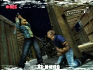 Cash executing a Skin with the baseball bat.