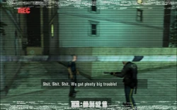 A cutscene plays where two cops hear the police dispatcher ordering them to seal the perimeter now that sniper units have moved in. One of the cops, who wields a revolver, becomes very worried.