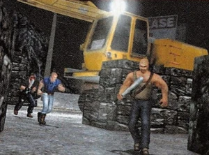 Alternate angle of Skinz chasing Cash.