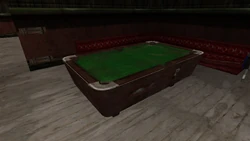 A pool table.
