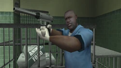 A Project Scientist armed with a Tranquilizer Gun.