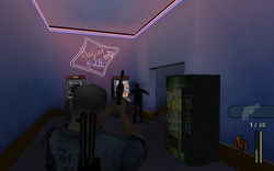 The player killing two cops.