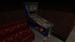 A pinball machine.