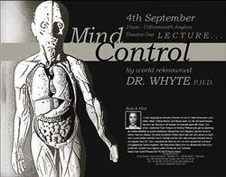 Dr. Laura Whyte's "Mind Control" lecture poster.