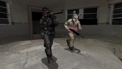 A Cerberus mercenary providing support for the White Rabbit.