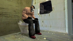A Skinz member taking a dump.