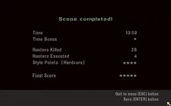 Scene completed, five stars for the final score.