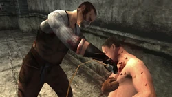 A Perv torturing a man with a dentist drill.