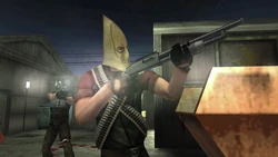 A Bloodhound armed with a Shotgun.