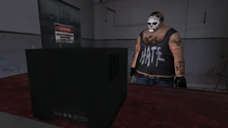 A member of the Skinz watching porn.