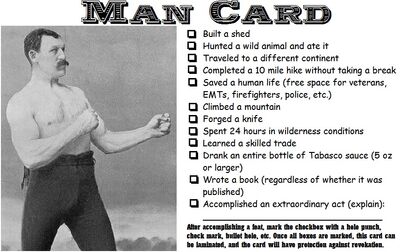 Man Card Manly Wiki Fandom