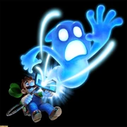 Luigi using Suction on a  with the Poltergust G-00.