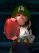 Luigi Collecting a Red Stone