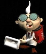 Professor E. Gadd with the Poltergust 3000.